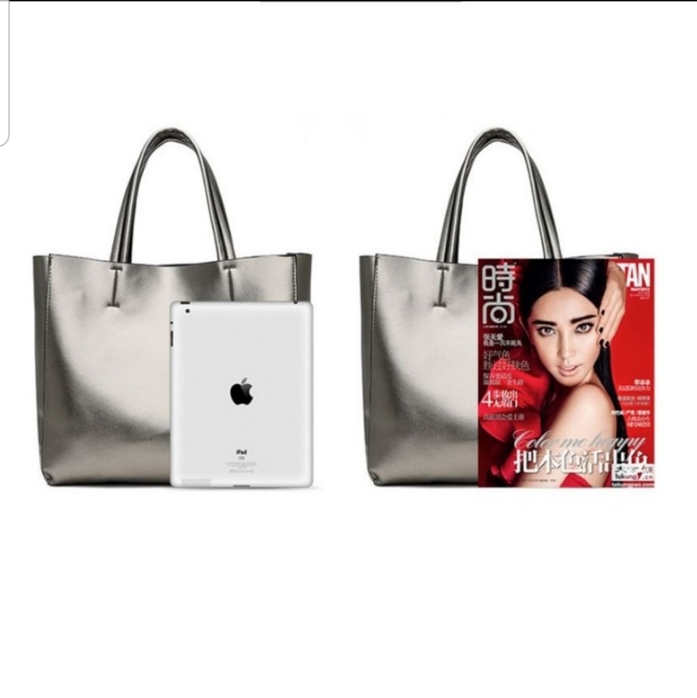Chic Faux Leather Tote Bag***1 BLACK LEFT!!*** - Picture 7 of 7